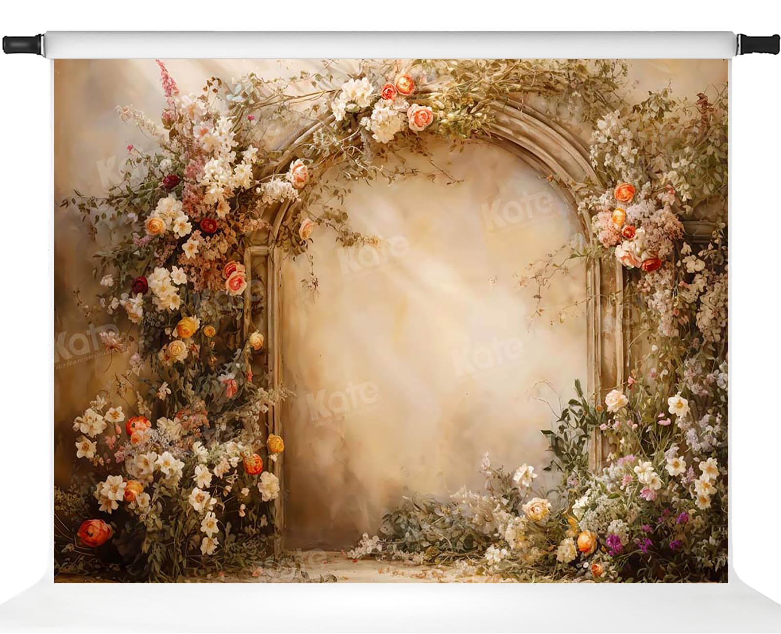 Toile de fond imprimée arche de fleurs de 2,1x1,5m