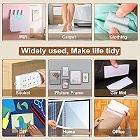 Vista 7 de Rollo de cinta de gancho y bucle de 20 pies x 1 pulgada con adhesivo resistente - Tiras de cinta de montaje de sujetadores con parte trasera