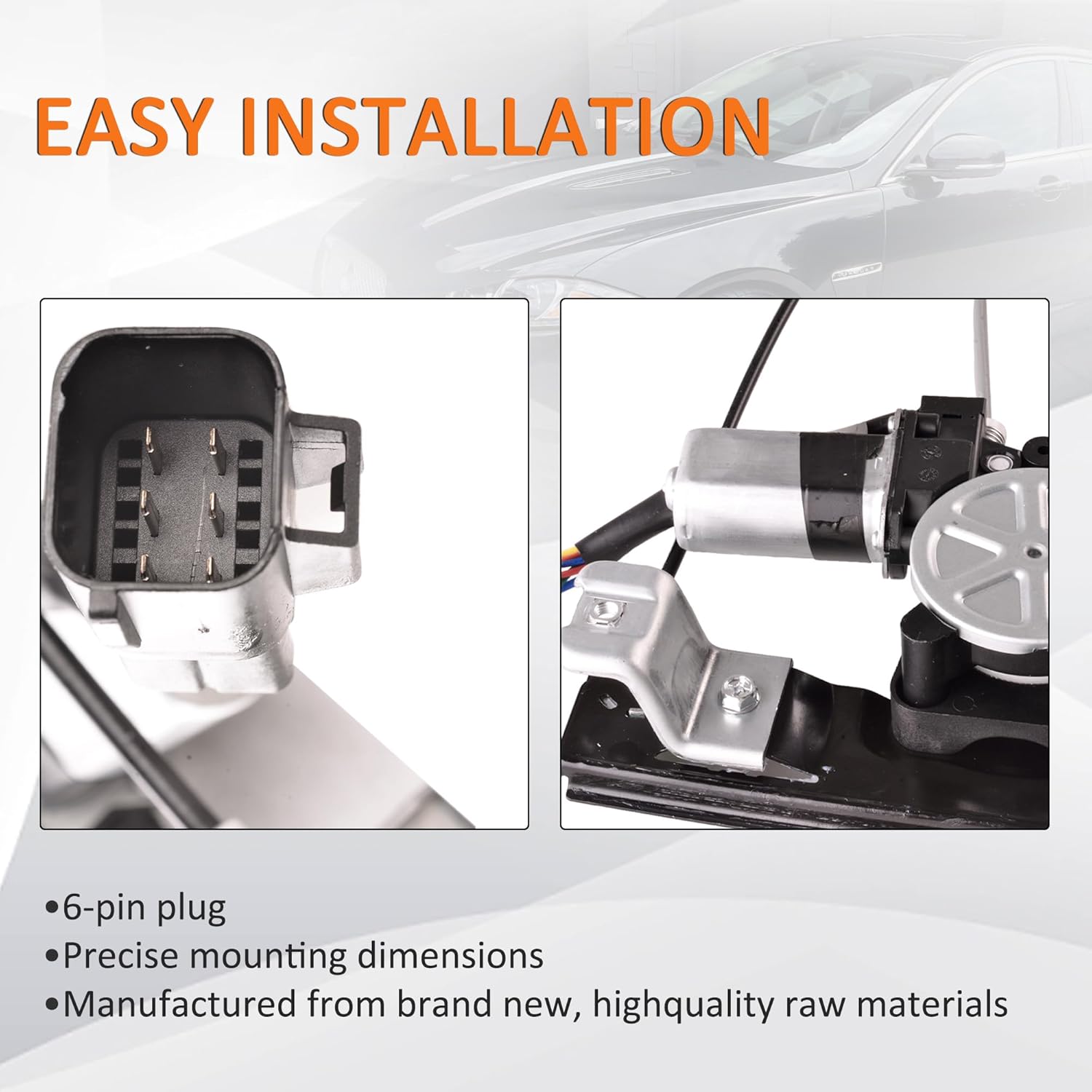 Front Left Driver Side Power Window Regulator with Motor Assembly Compatible for 2009-2015 Jaguar XF, 2010-2015 XFR, 2013-2015 XFR-S, Replacement C2Z31201