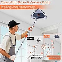 Vista 3 de 85 Inch Wall Cleaner with Long Handle, 360° Rotatable Wall Mop, Wall Washer Cleaner Tool for Walls/Ceiling Fans/Dust/Baseboard/Floors Clean, 6