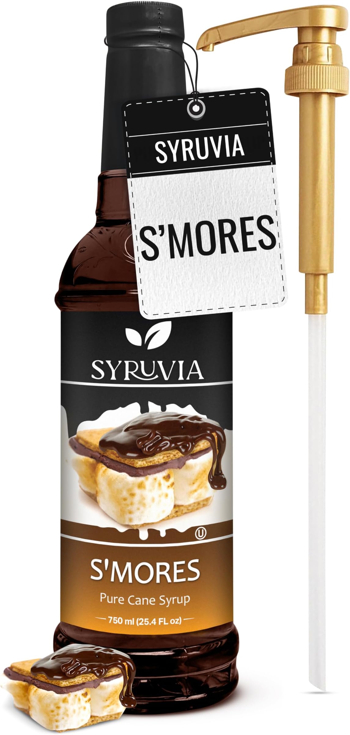 Coffee Syrup, S'mores Flavored Syrup for Drinks, Lattes, and Desserts – 25.4 fl oz - with Pump