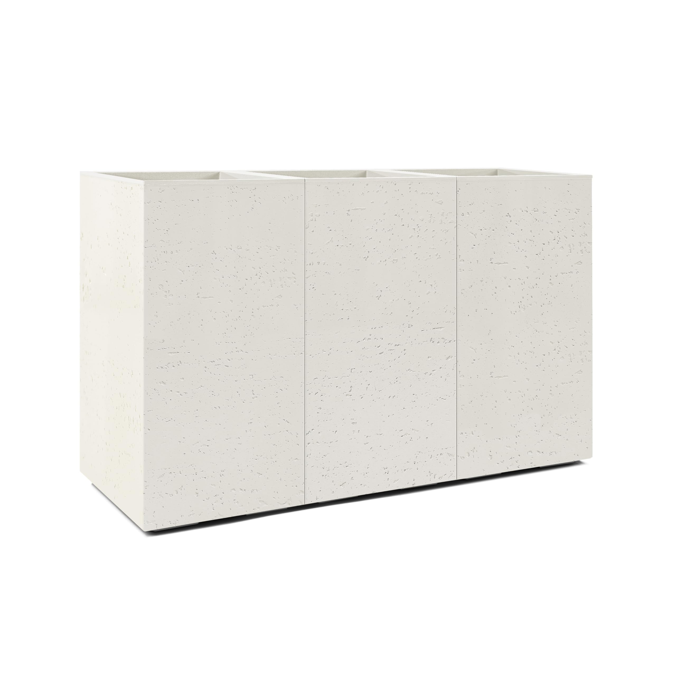 Tymar Donica na kółkach 90 x 30 x 60, prostokątna, imitacja betonu, tworzywo sztuczne, karo (kremowa)
