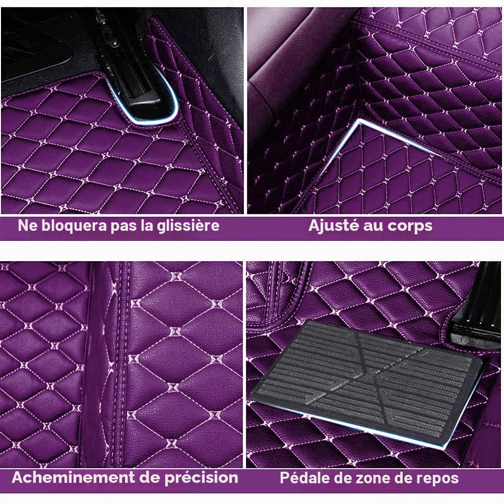 Tapis de Voiture sur Mesure pour 98% Voiture pour Voitures, cabriolets, camions, Vans, SUV Imperméable et antidérapant Violet