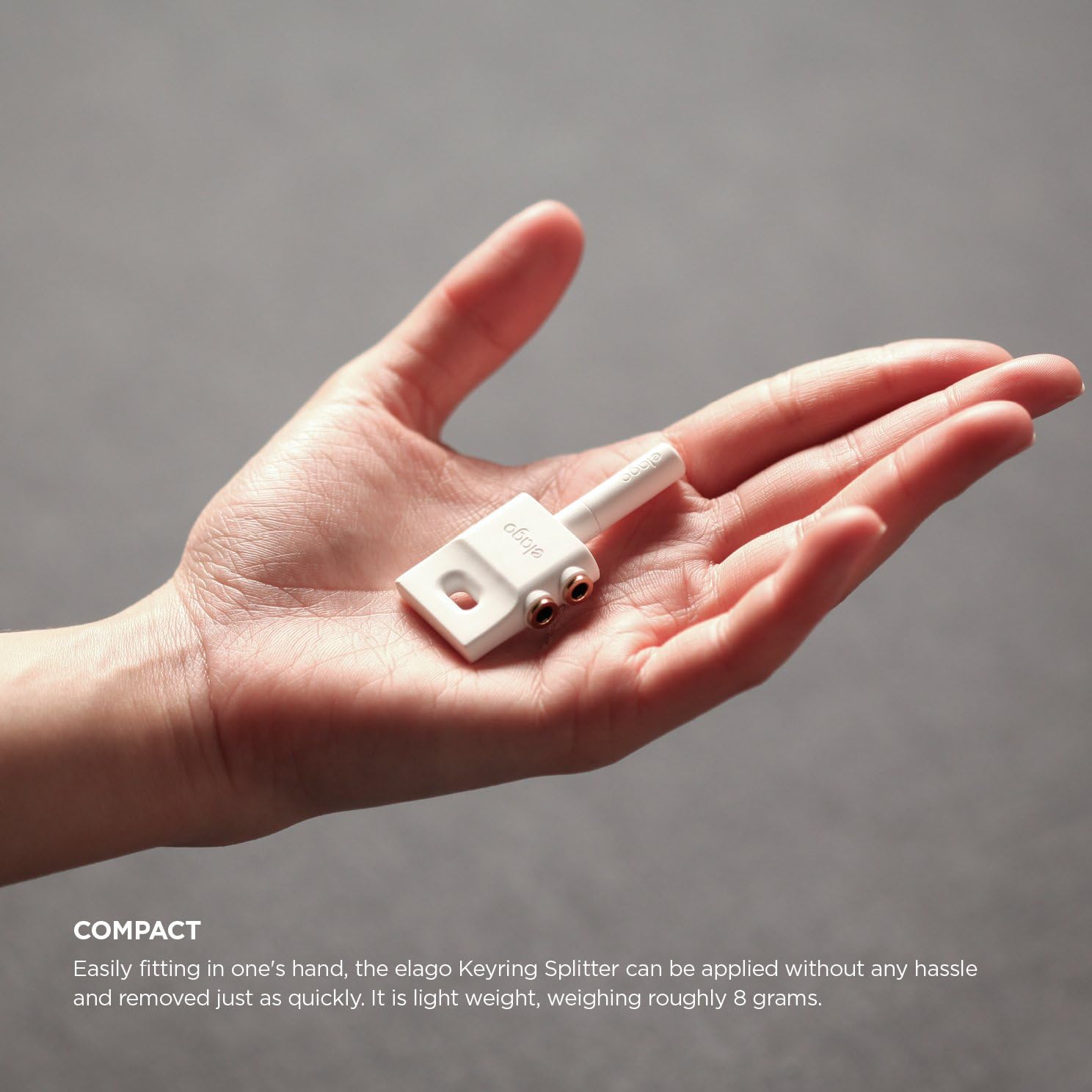 elago Keyring Headphone Splitter for iPhone, iPad, iPod, Galaxy and Any Portable Device with 3.5mm (White)