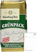 Bünting Tee Grünpack, Echter Ostfriesentee der Spitzenklasse, Kräftiger Schwarzer Tee, lose 500g + Ben's Garden Notizblock Set