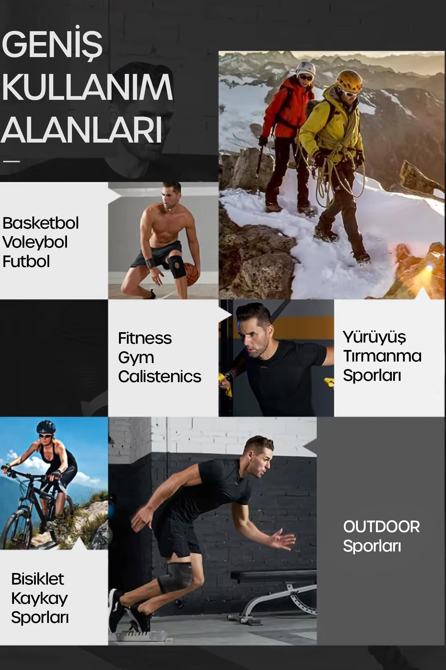 Basketbol Voleybol Fitness Spor Desteği Antrenman Destek Gym Ortopedik (Bileklik (1 Çift))