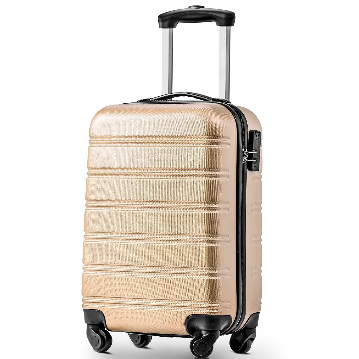 I0I&I0I Valise de voyage rigide en ABS avec 4 roues, doré, 711, cm, Élégant