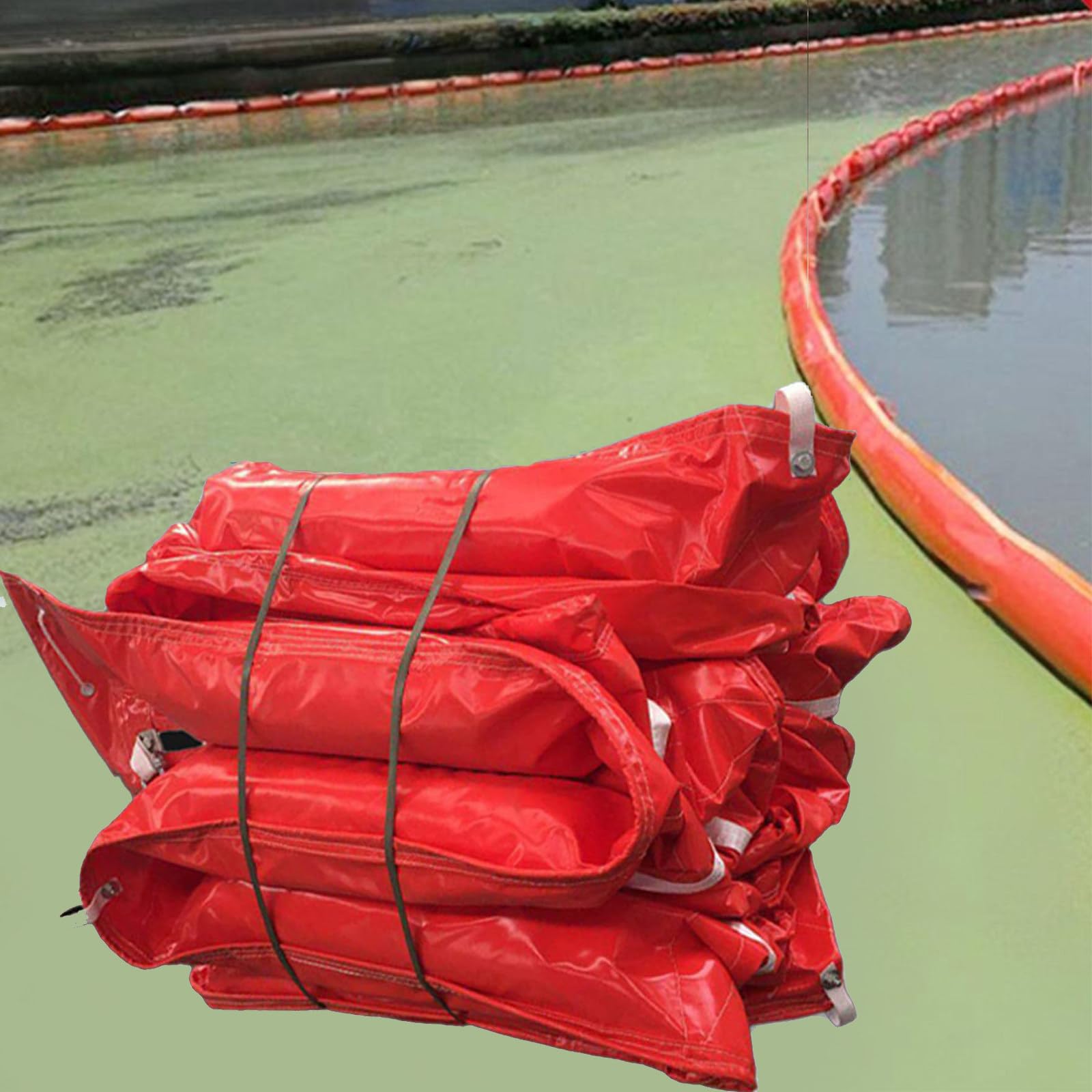 ERSINIAN Barrage flottant pour le confinement des hydrocarbures, barrière anti-déversement d'eau robuste pour la maîtrise des déversements et la déviation des débris - PVC durable, haute visibilité