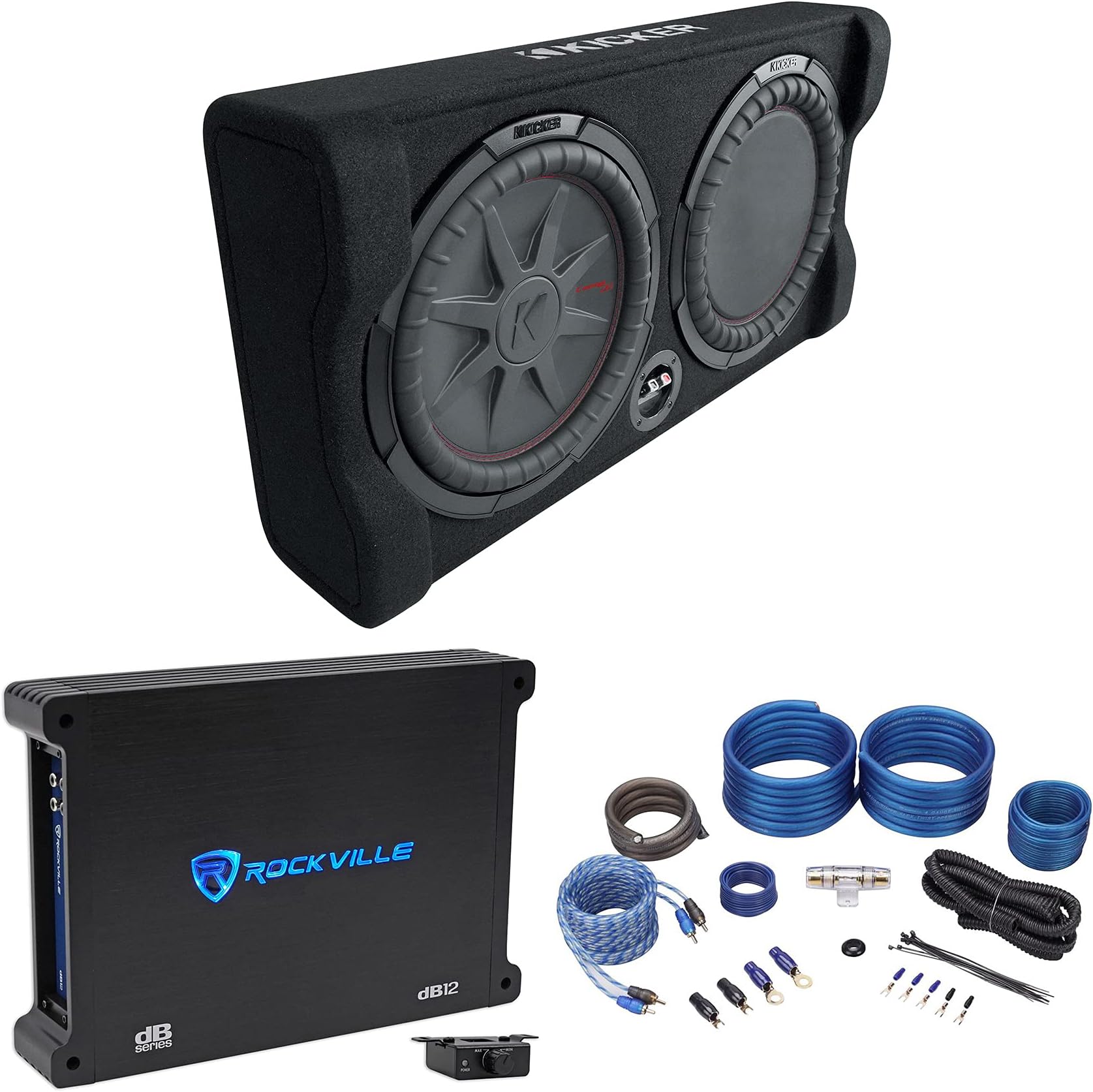 48TRTP122 TRTP 12" 1000w Down Firing Subwoofer Enclosure+Amplifier+Wires