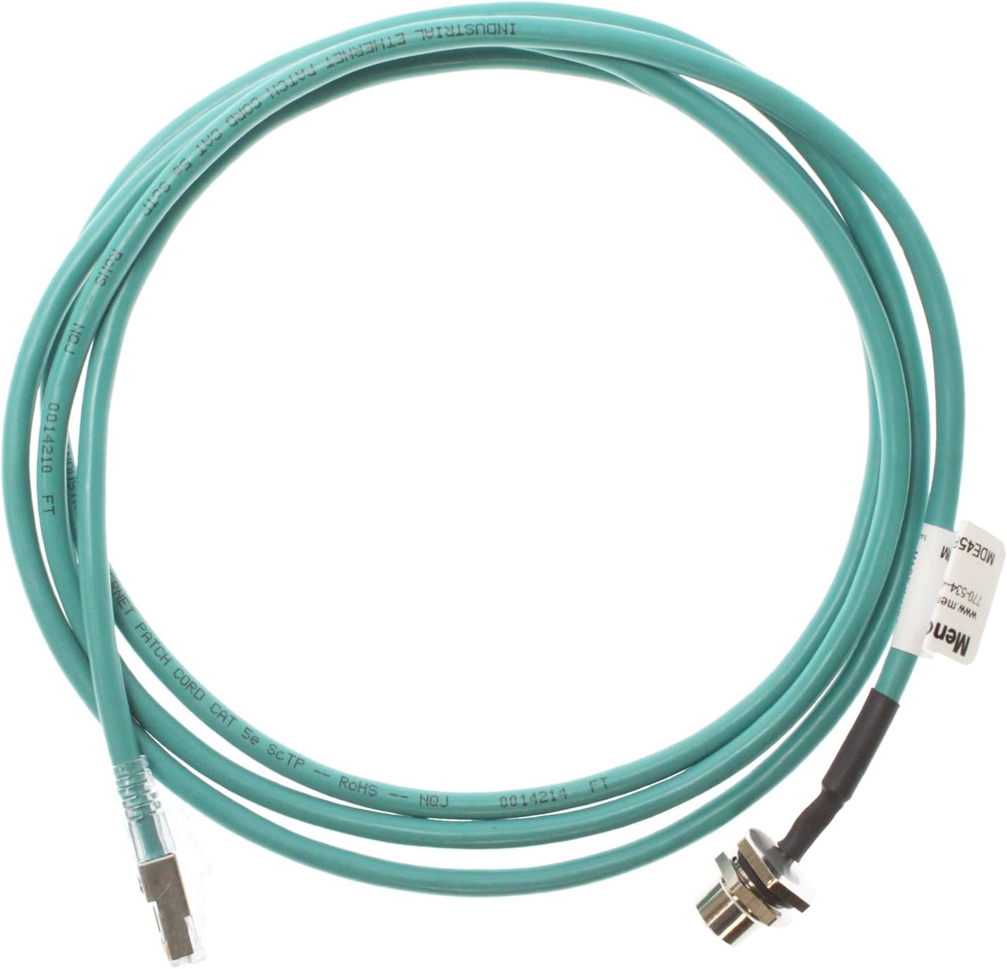 MDE45PB-4FR-RJ45S-BM-2M Ethernet RJ45 to 4-Pin Female M12 Cable Assembly, 2-Meter