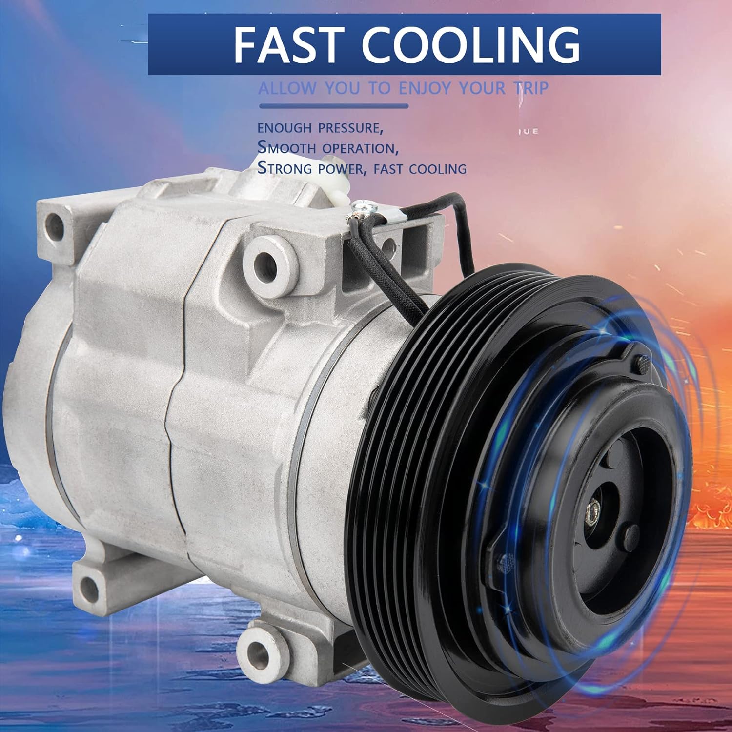 AC Compressor fit for 2005-2007 Honda Odyssey,2003-2007 Accord 3.0L,2005-2008 Pilot,2006 Ridgeline,2003-2006 Acura MDX 3.5L, 2004-2008 Acura TL # 38810RCAA01,CO 10736C Air Conditioning Compressor