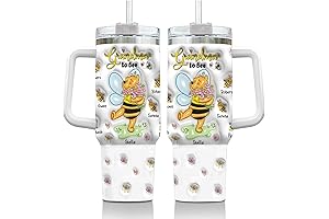Custom Grandma to Bee Tumbler with Handle and Straw