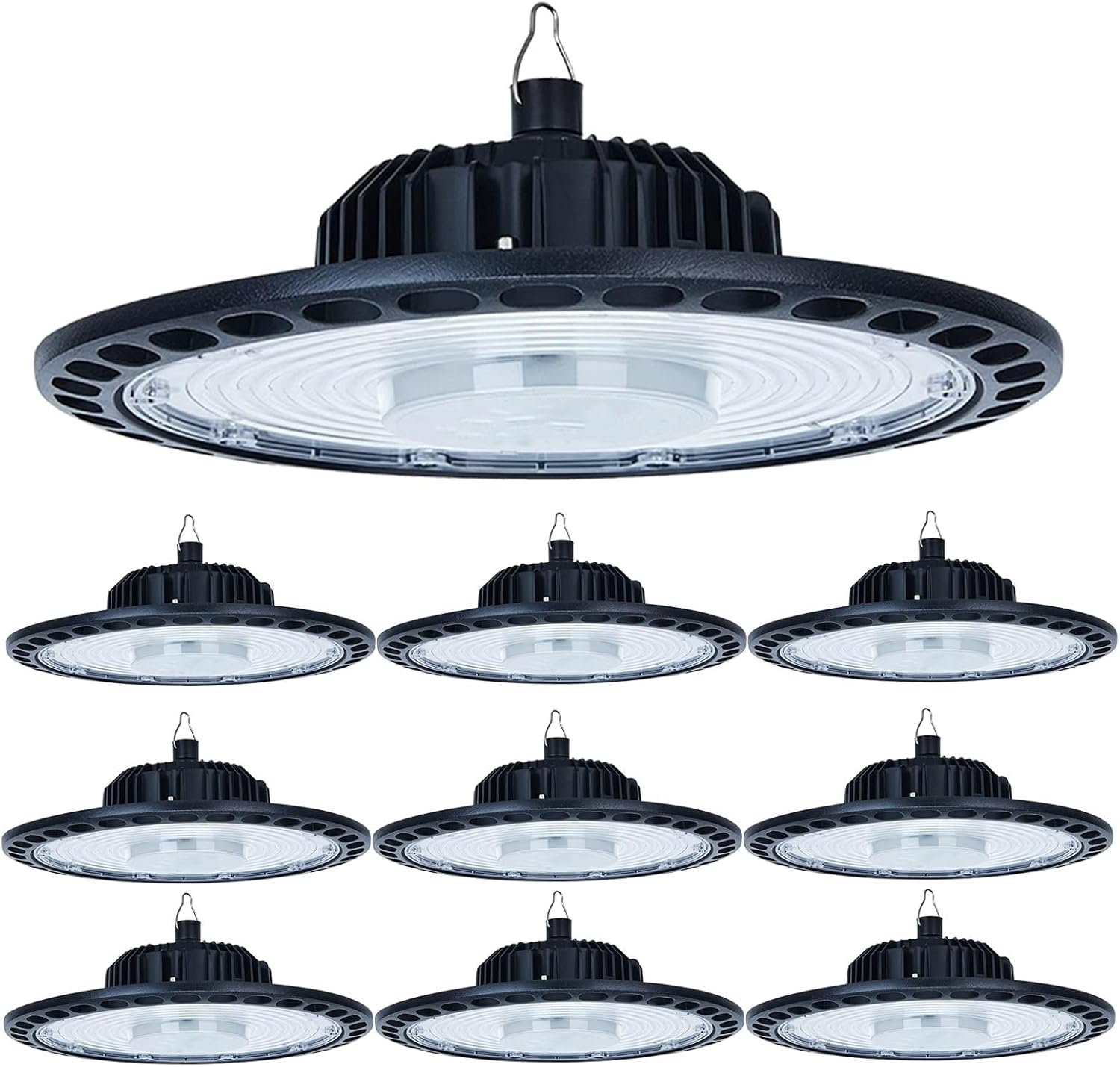 10 Pack UFO LED High Bay Light 400W 44000LM High Bay Lighting IP65 Waterproof, AC 175V - 265V Wide Voltage Industrial LED Shop Light High Efficiency Factory Workshop Garage Gym Lamp(4pack,100W)