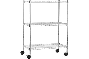 Amazon Basics 3-Shelf Rolling Storage Cart for Enhanced Organization