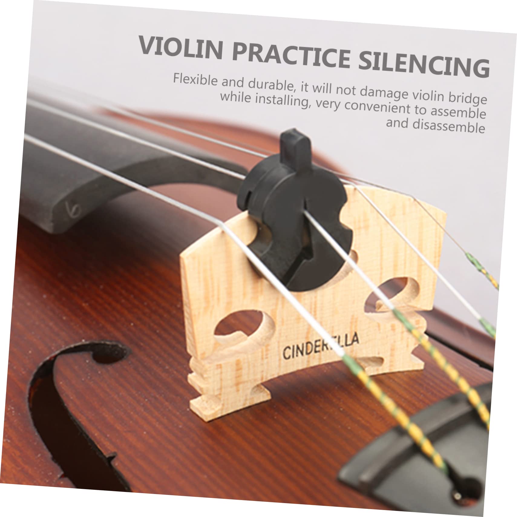 HANABASS Sordina per Pratica Silenziatore in Gomma 8 Pezzi per Violino Nero senza Influire Sul Tono per Principianti
