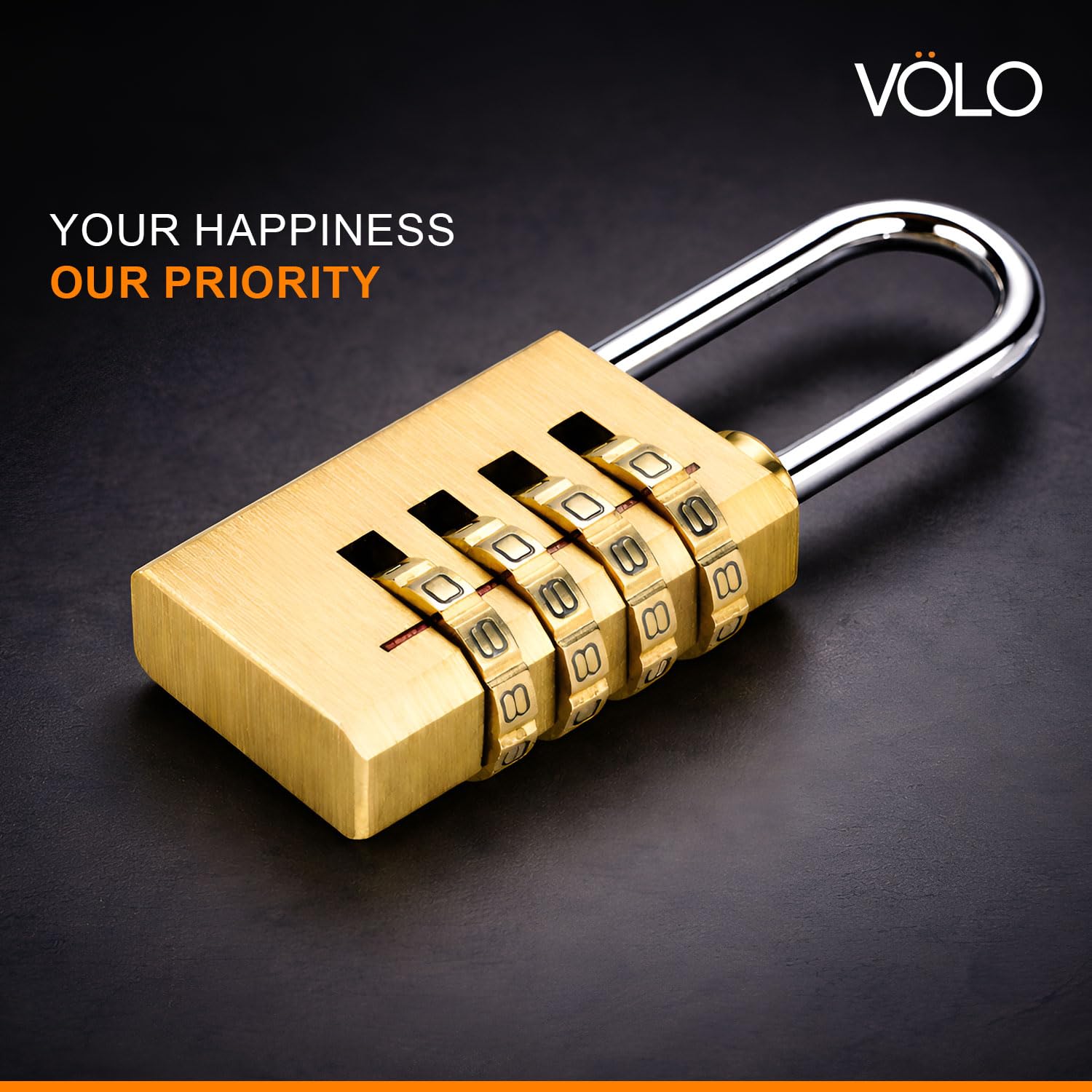 Volo 4 Digit Brass Re-Settable Combination Padlock/Password Lock/resettable Combination Lock for Travel Bags, Travel Lock, Luggage Lock (Pack of 4) — Amazon image 8