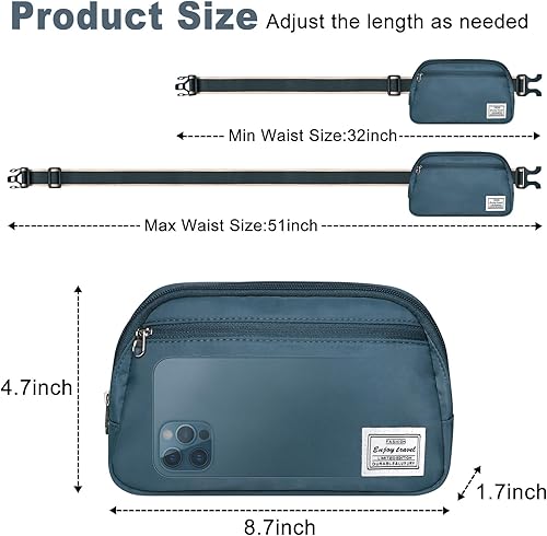 Miniatura 3 de DMLuna Pequeñas bolsas cruzadas para mujer a la moda, cangurera ligera para mujeres y hombres, mini bolsa para cinturón, bolsa de cintura con correa