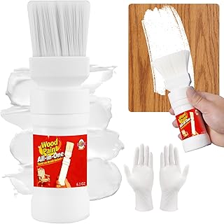 White Wood Touch Up Paint, Multi Surface Touch Up Paint Pen, Refinishing for Door, Cabinets, Furniture, Metal - Repair Sratches, Chips, Quick-Dry, Easy Brush Application (6.35 Oz, 1Pack)