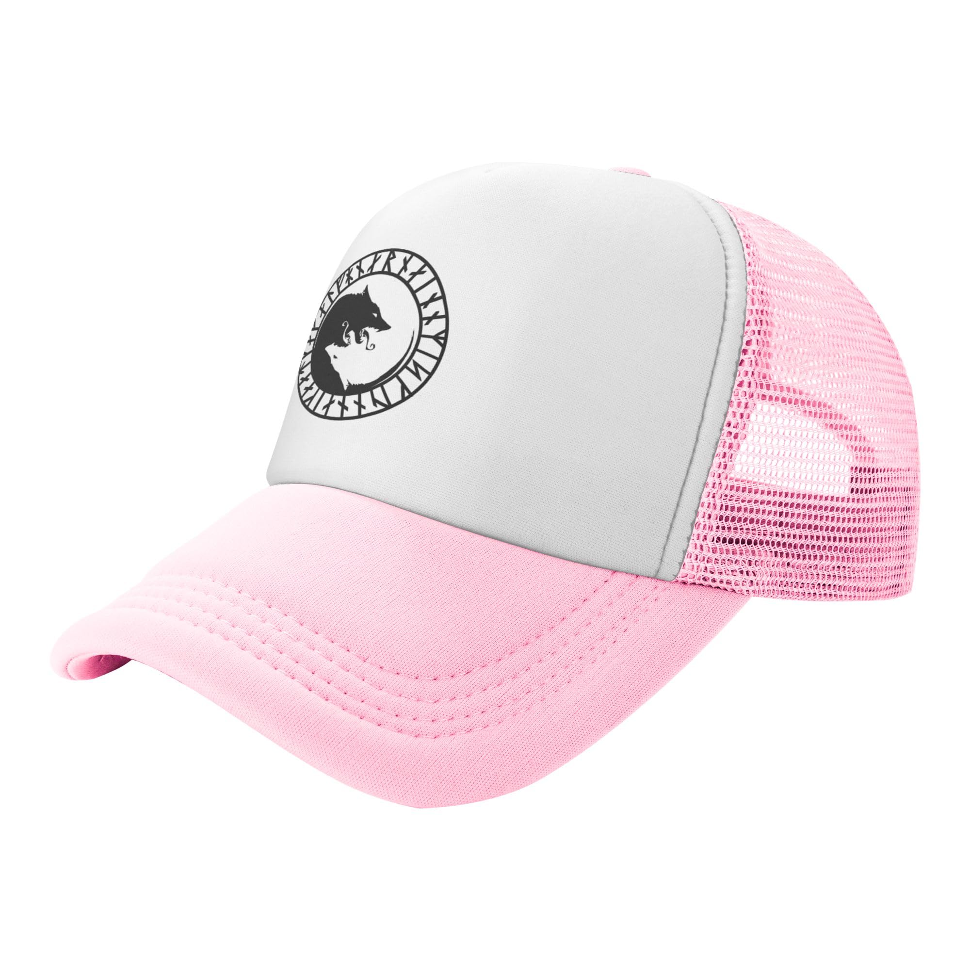 The Wolf of Yin and Yang Lightweight Mesh Baseball Hat Fishing Sun Cap Outdoor Casual Cap Pink
