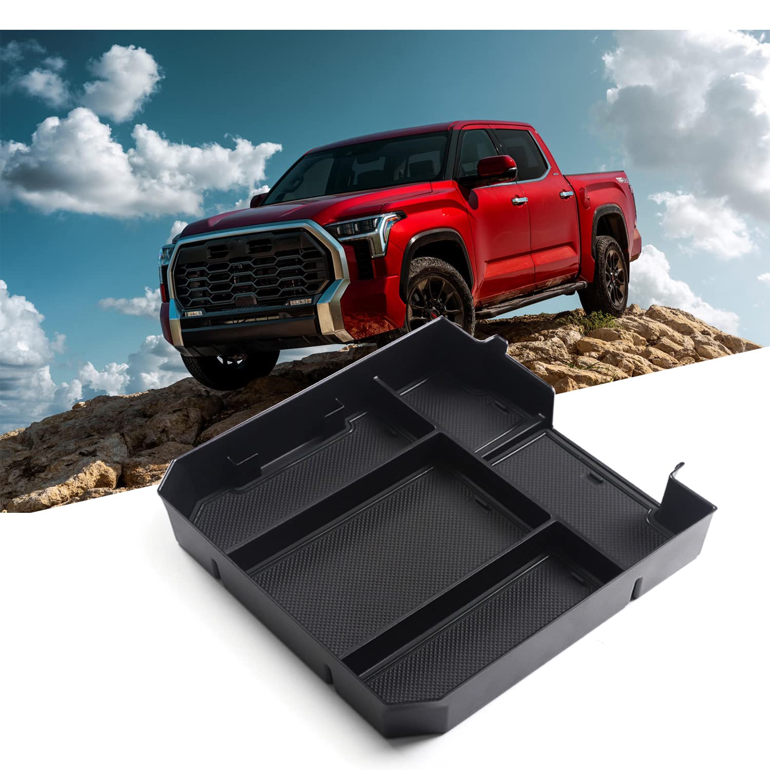 Photo 1 of ZZDMDM for Toyot a Tundra 2022 Center Console Organizer 2022 Tundra XK70 Pickup Truck Accessories Storage Box Secondary Insert Tray Coin Container 2022 Tundra Truck SR SR5 Limited Platinum Edition