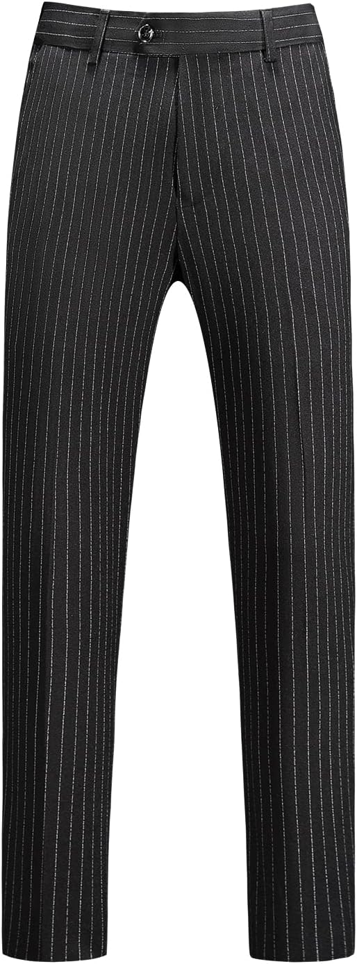 MOGU Mens Suits 3 Piece Double Breasted Suit Pinstripe Slim Fit Tuxedo Jacket Vest Pants for Business Wedding Prom - Image 4