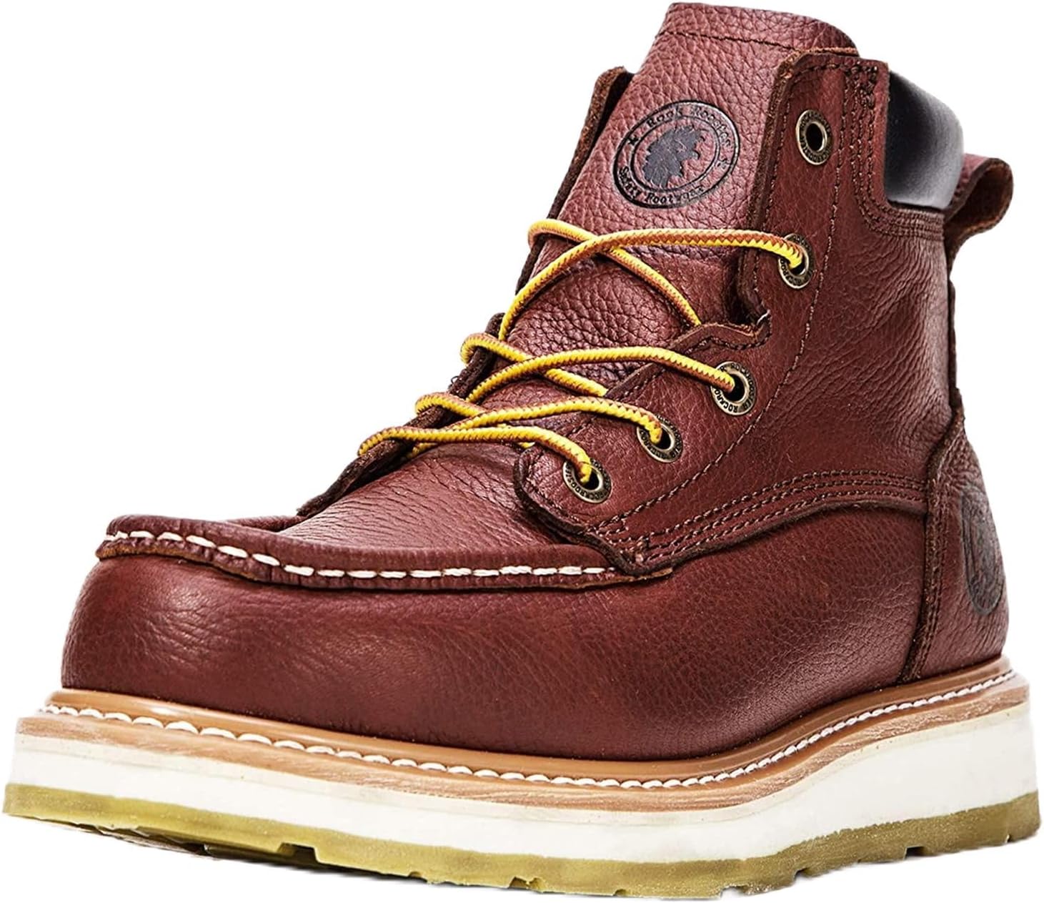 ROCKROOSTER Walker Work Boots for Men, 6" Soft Toe Comfortable Boot, Wedge Sole, Arch Support Anti-Fatigue Boots, Leather Insulated Safety Boot, Electric Hazard AP360