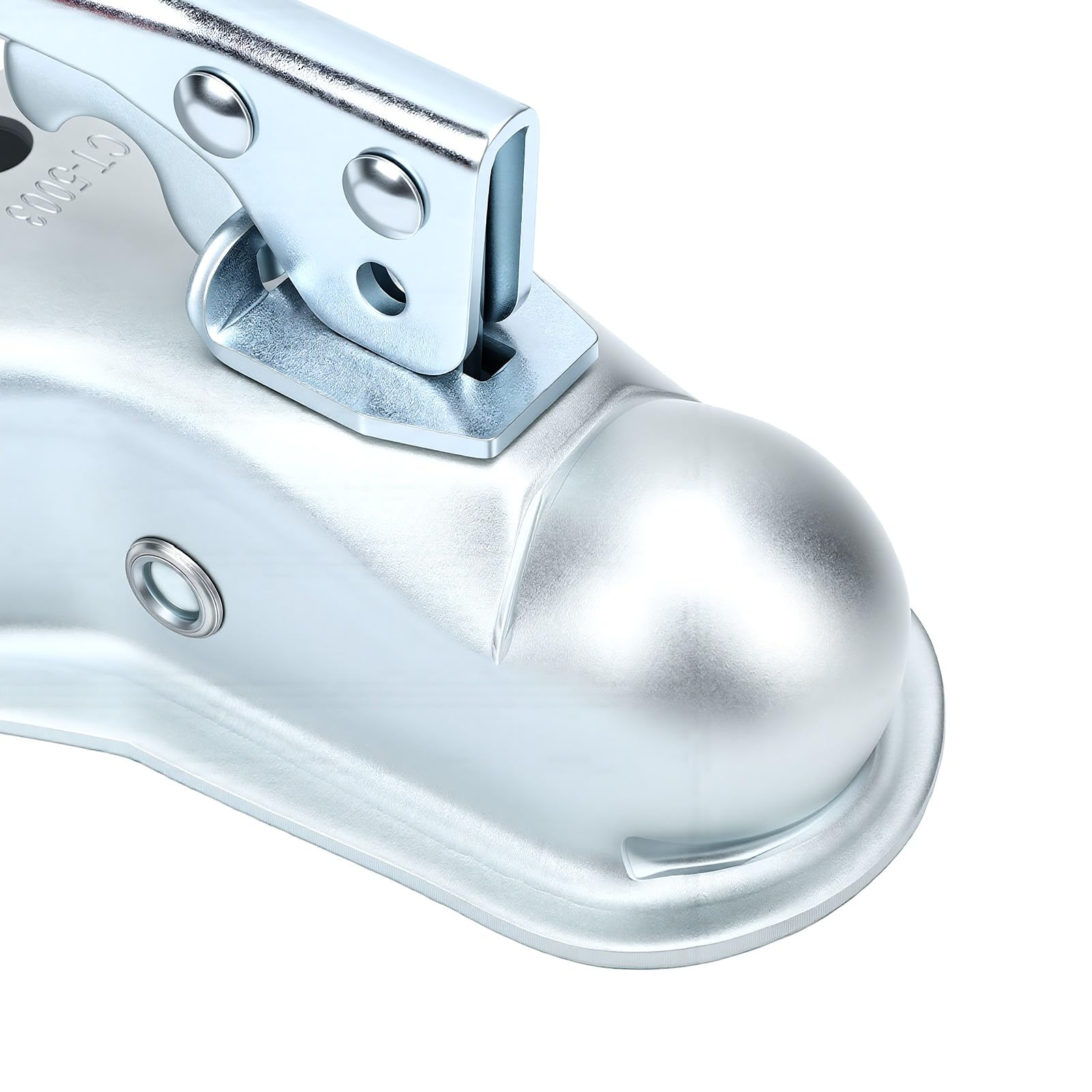Akozon Acoplador de Lengüeta de Remolque Recto, Conector de Enganche de Capacidad de 5000 LB con Pasador de Bloqueo para Bola de 2 Pulgadas y Canal de 3 Pulgadas, Se Adapta a Remolques