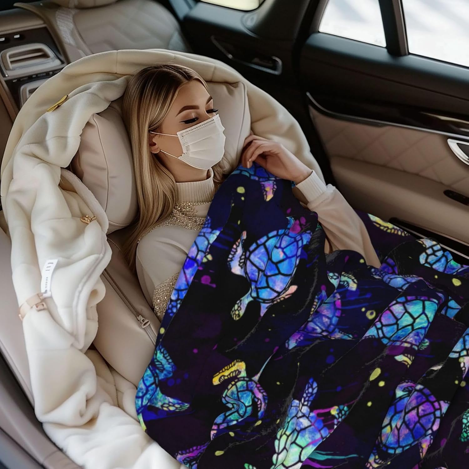 Sea Turtles Blanket Throw Blanket for Bed Soft Cozy Fluffy Couch Blankets Fleece Blanket Throw Gifts for Women Men Girls Boys 50"x40" - Image 2