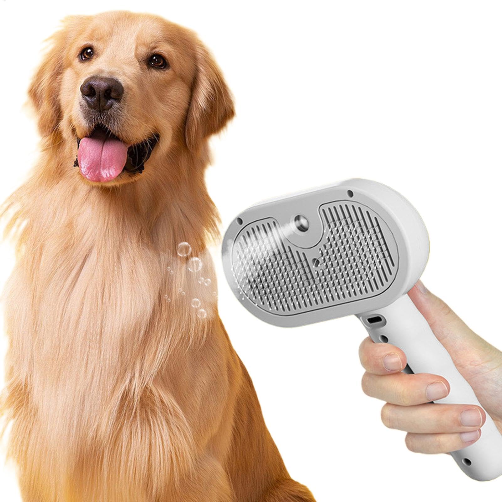 Chevaroo 3-in-1 Steam Brush for Cats and Dogs - Rechargeable Pet Grooming Brush with Spray for Long and Short Hair, Shedding Control for Cats, Dogs, Rabbits