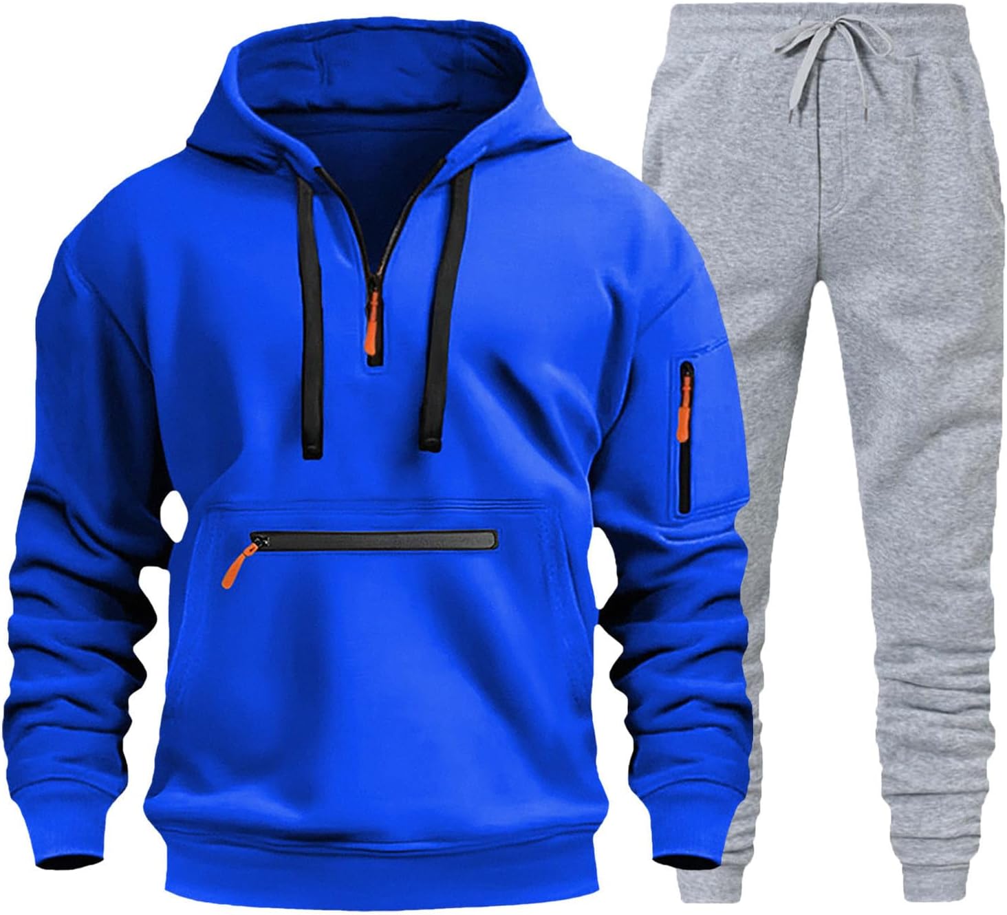Ymosrh Men's Sweatsuits 2 Piece, Casual Hoodie Sweatshirt and Athletic Workout Tracksuit Set, S-3XL