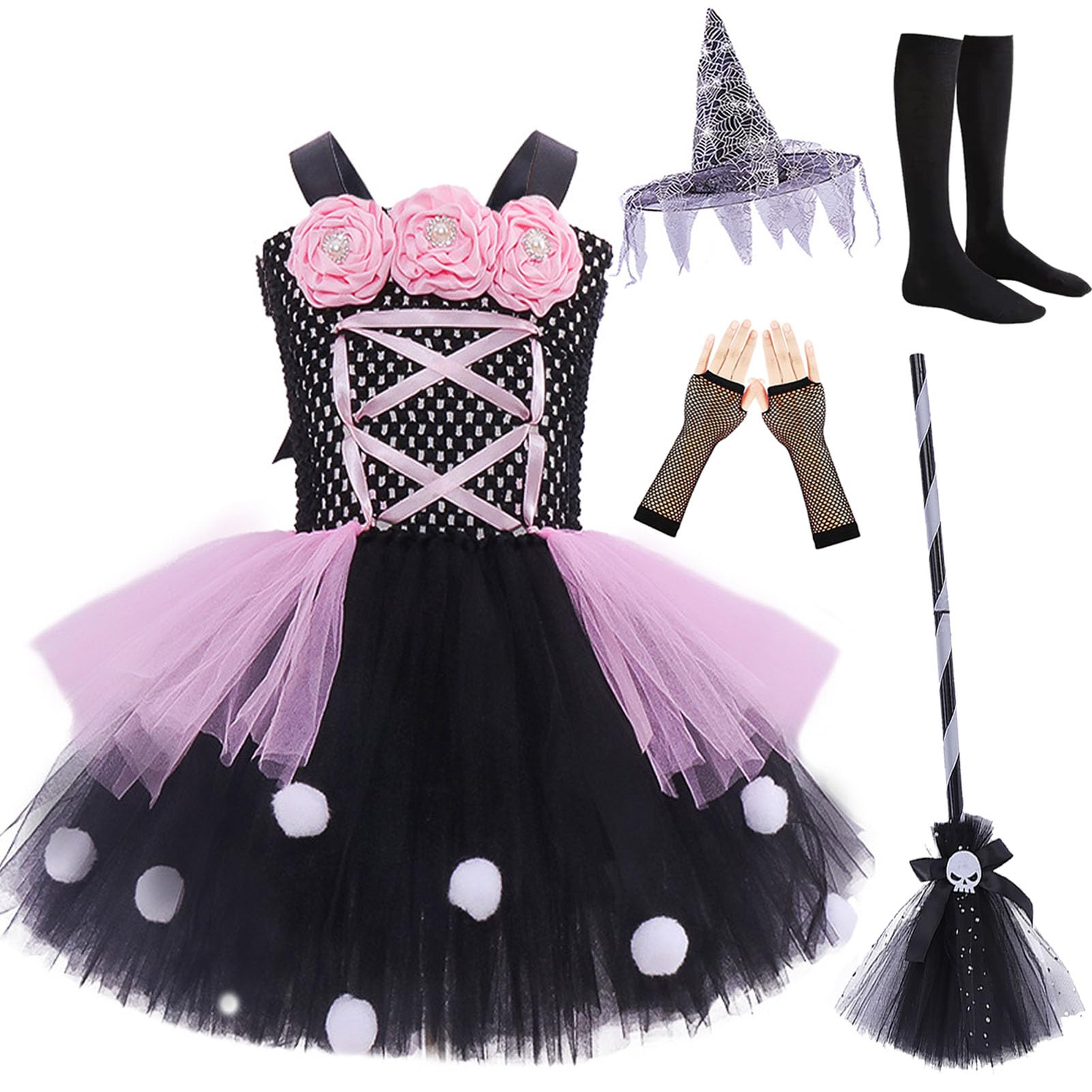 Halloween Costume for Girls Witch Costume Tutu Dress Carnival Party Children Halloween Costume Kids Cosplay Gothic Girl Dress Party Fancy Dress Up