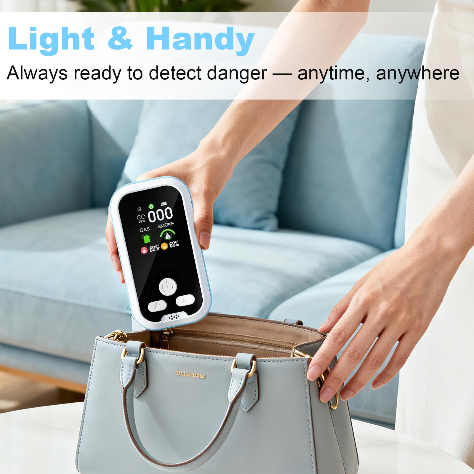 6 in1 Carbon Monoxide Detector Combo with HD Screen Monoxide Alarm Detects CO Natural Gas Smoke Temperature and — view 8