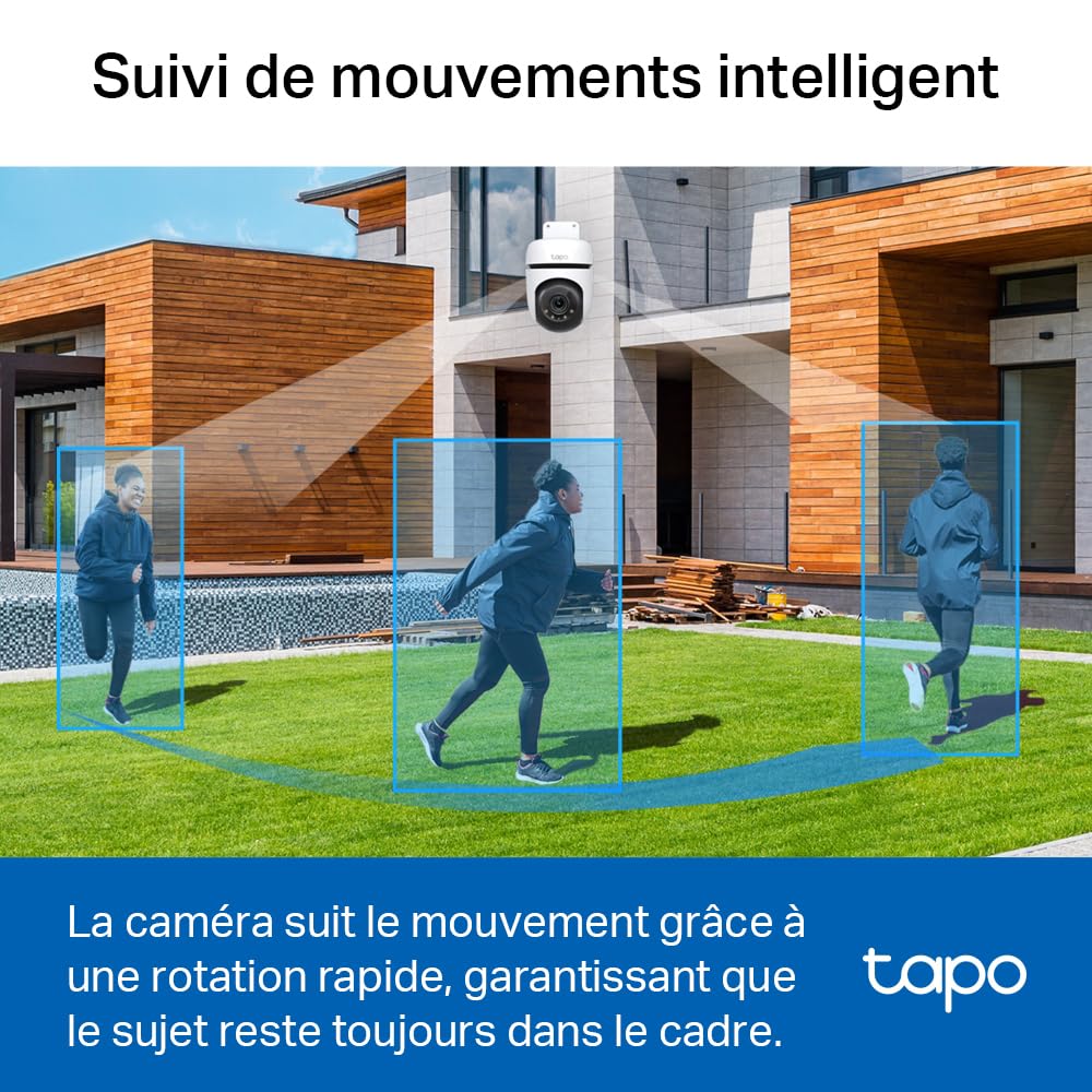 Tapo C510W 2K Caméra de Surveillance WiFi Extérieur 360° Vision Nocturne Couleur IP65