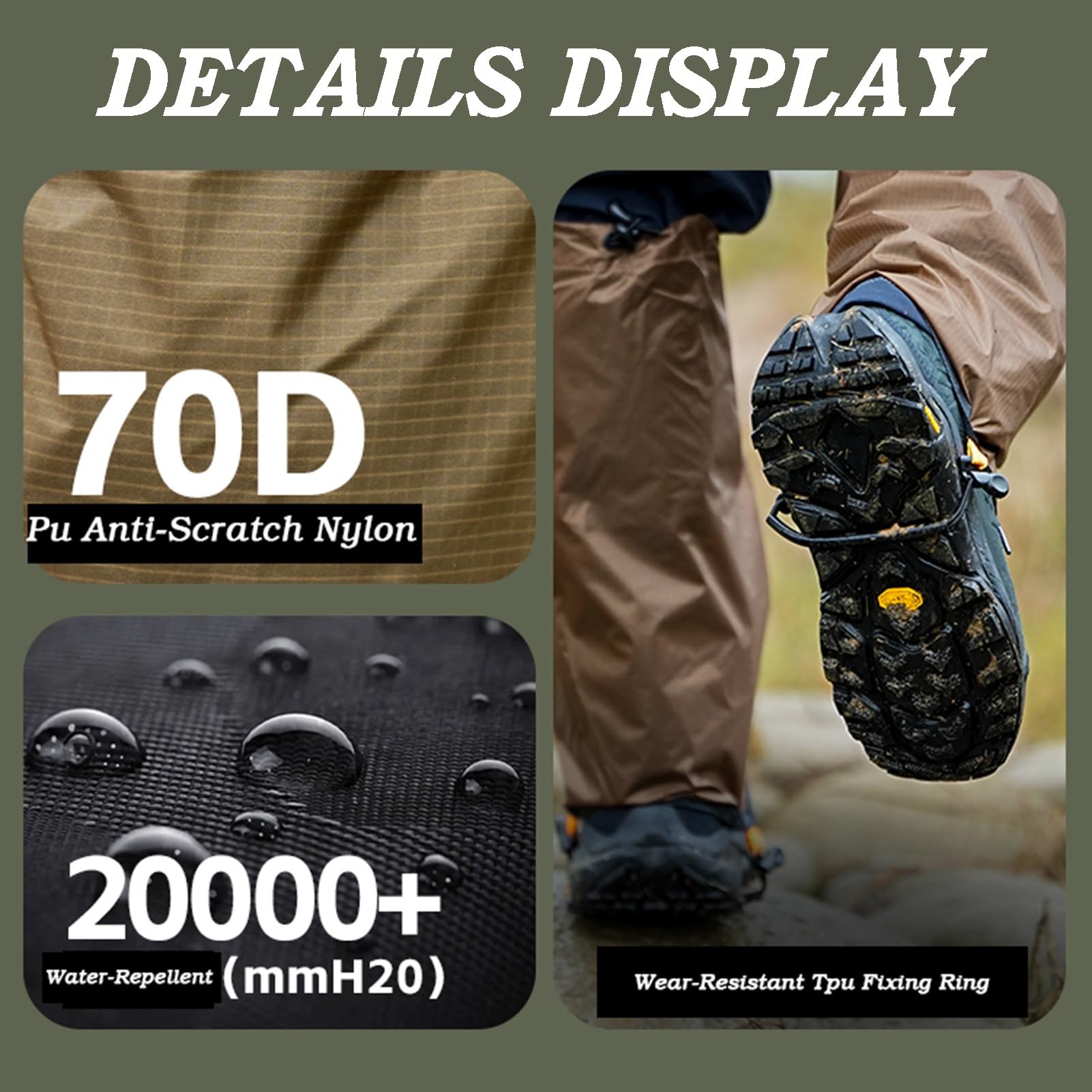 Guêtres De Jambe,guêtres De Randonnée Respirantes, Guêtres De Cheville Réglables,guêtres Anti-morsures De Serpent en Nylon,adaptées Aux Adultes Et Aux Enfants