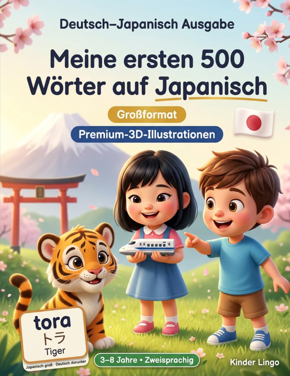 Meine ersten 500 Wörter auf Japanisch: Ein zweisprachiges 3D-Bildwörterbuch für Kinder von 3–8 Jahren | Erstes Vokabular für Kleinkinder, Vorschule, Kindergarten und junge Lerner