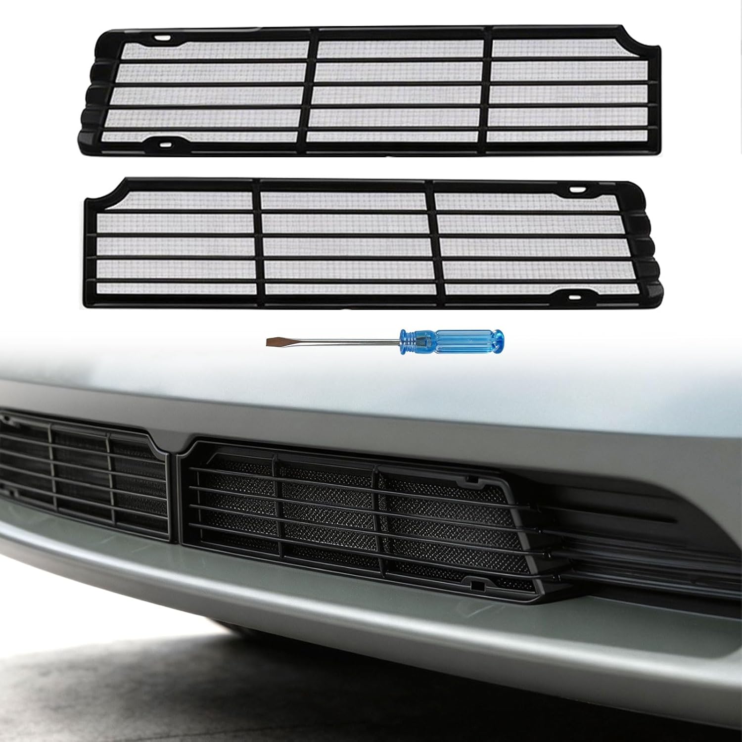 Front Grille Mesh Inserts for Tesla Model Y Juniper 2026 2025, Segmented Design Front Air Vent Cover Guard for Tesla Model Y Juniper Accessories