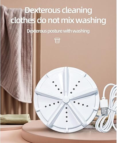 Miniatura 2 de Mini lavadora mejorada, mini lavadora portátil de viaje, pequeña lavadora de turbina compacta para ropa interior, ropa de bebé, toallas, calcetines,