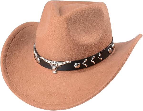 Aulivra Cowboy Hat Wool Felt Wide Brim