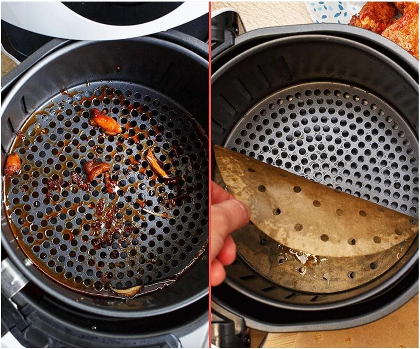 50pcs Air Fryer Parchment Steamer Liners Kitchen Cookers Oil proof Paper Barbecue Baking Accessories(Square 50pcs XL)