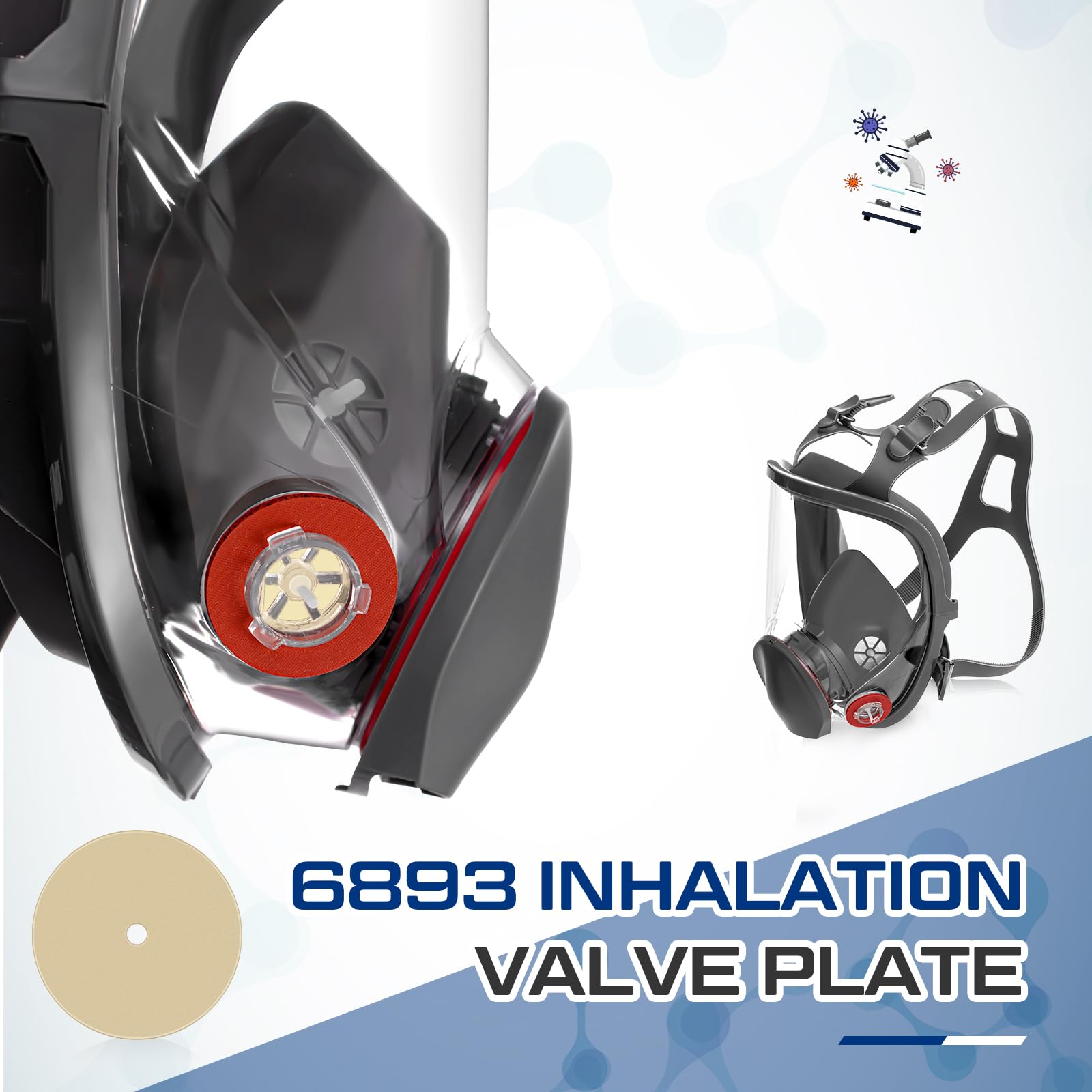 Lot de 10 valves d'inhalation 6893 pour 6200 6800 7500 Series, 6000 Series Full et Demi accessoires de masque