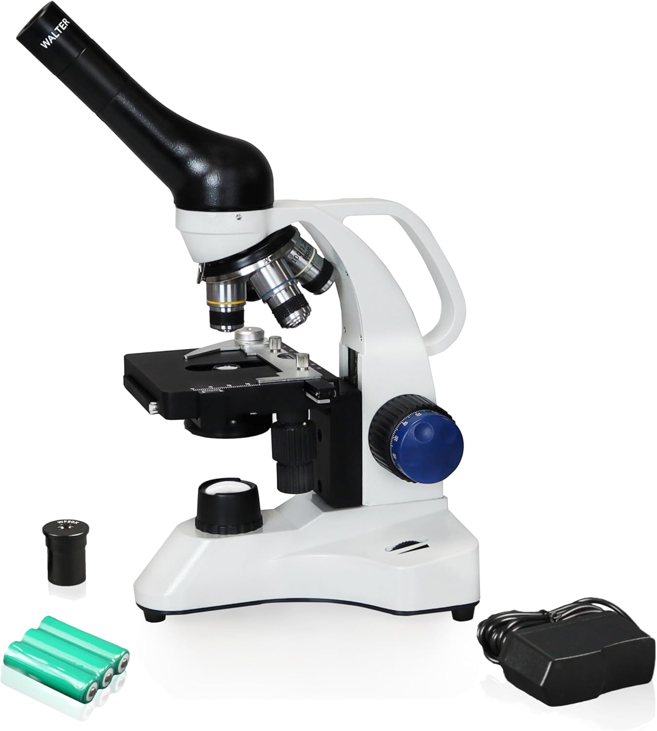Vision Scientific VME0006-100-RC-E2 LED Cordless Microscope, 40-2000X Magnification, LED Illumination with Light Intensity Control,1.25 N.A Abbe Condenser, Built-in Mechanical Stage