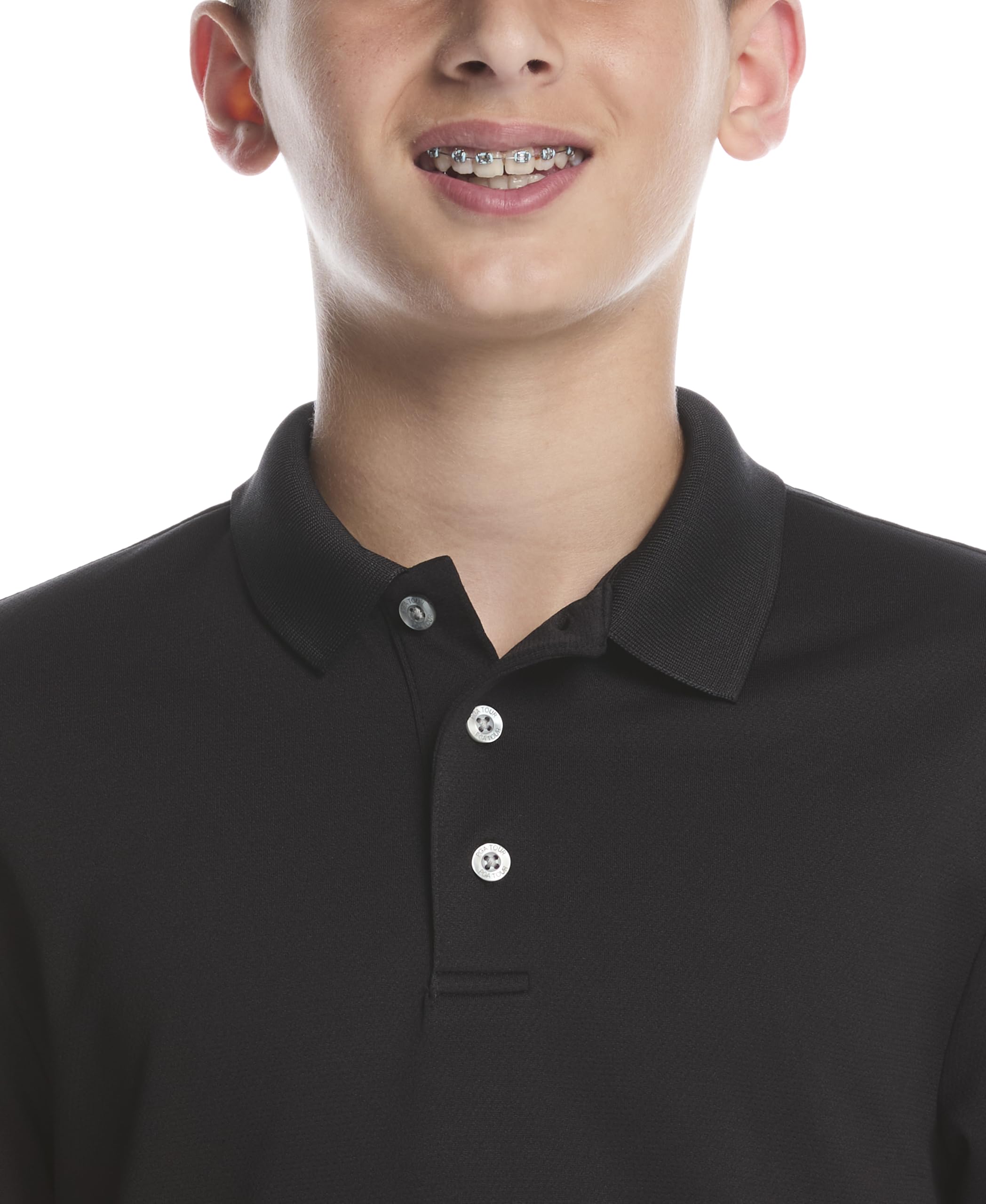 PGA TOUR Short Sleeve Airflux Polo Camiseta de Golf para Niños