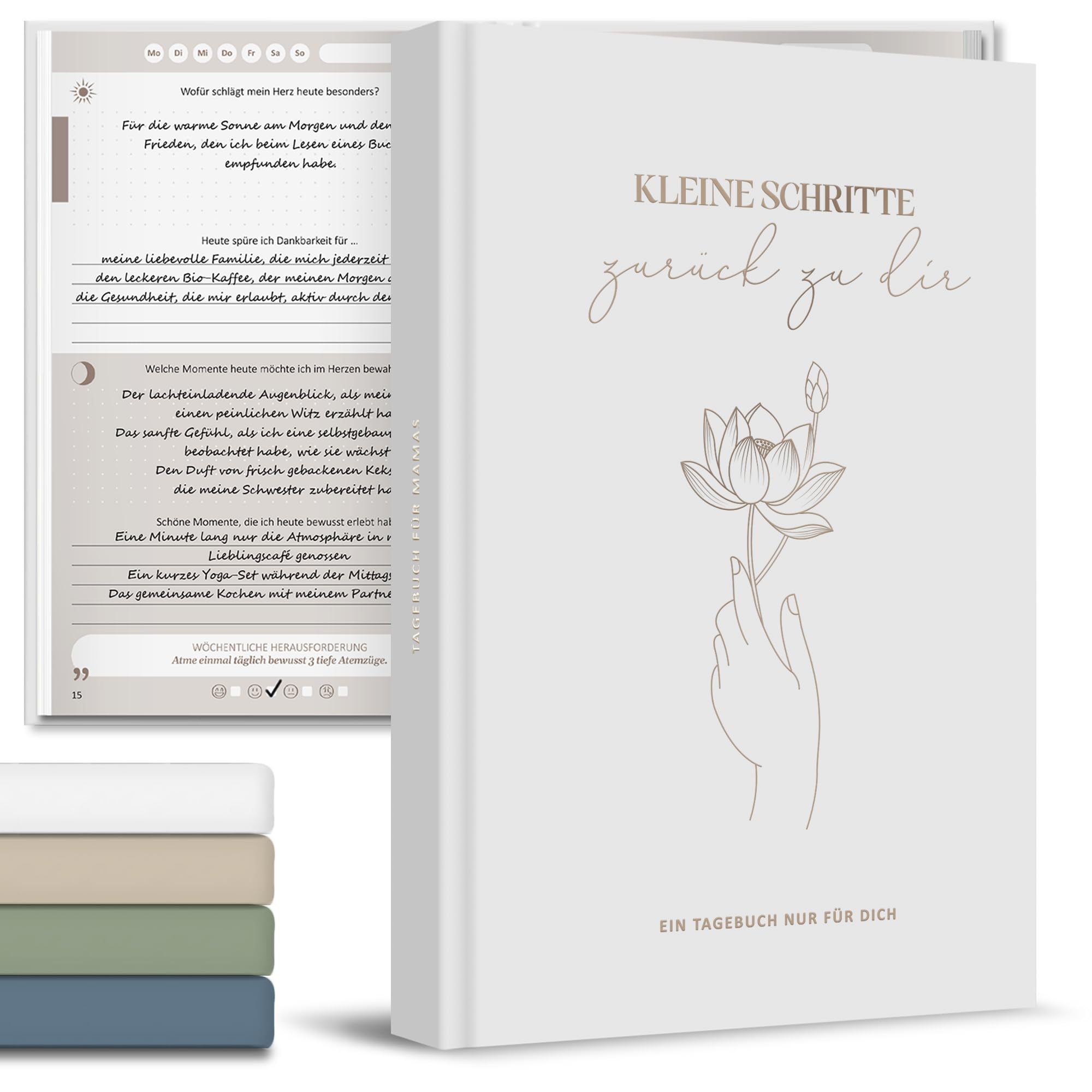 BIROYAL A5 Achtsamkeit Tagebuch für Mama, 10 Minuten Tagebuch für Mamas, Mama Buch zum Ausfüllen, Geschenke für Mamas, Frauen Geschenk, 24 Wochen Dankbarkeitstagebuch, Positive Geschenke