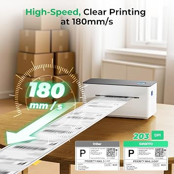 SVANTTO Bluetooth Shipping Label Printer 4x6+4x6 Thermal Shipping Label (1000Pcs/2 Stack)