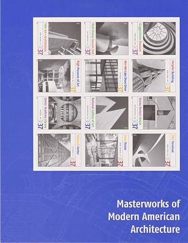Obras maestras de la arquitectura americana moderna, hoja completa de sellos postales de 12 x 37 centavos, USA 2005, Scott 3910