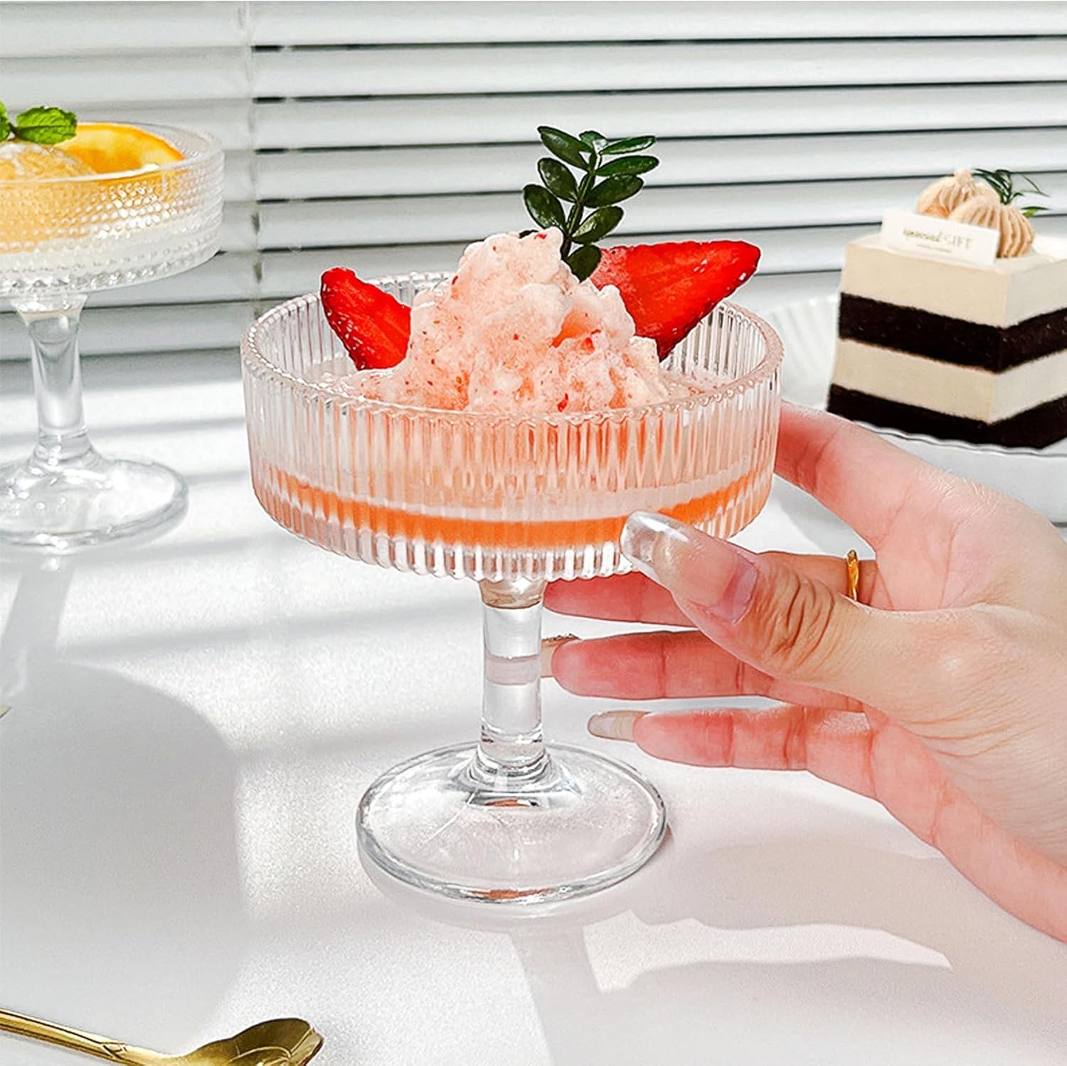 Timeless European Hurricane Wine Glasses, Specialty Desserts for Mocktail, Cocktail, Smoothies Soft Drink, Uses for Home,Bars, Restaurants, Weddings, Easy Maintenance & Long-Lasting (180 ML,Set of 2) 3