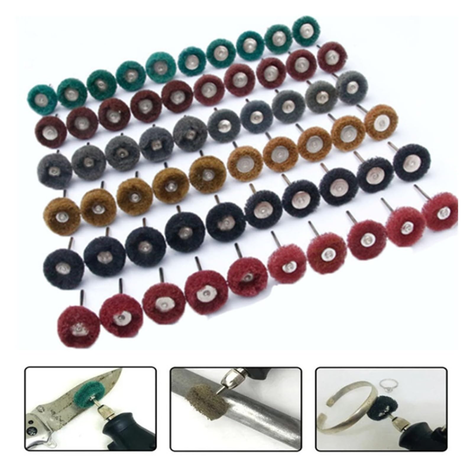 25 sztuk podkładki do szorowania z włókna nylonowego, szczotka ścierna z trzpieniem 3 mm, tarcza polerska(White,2.35mm Shank)