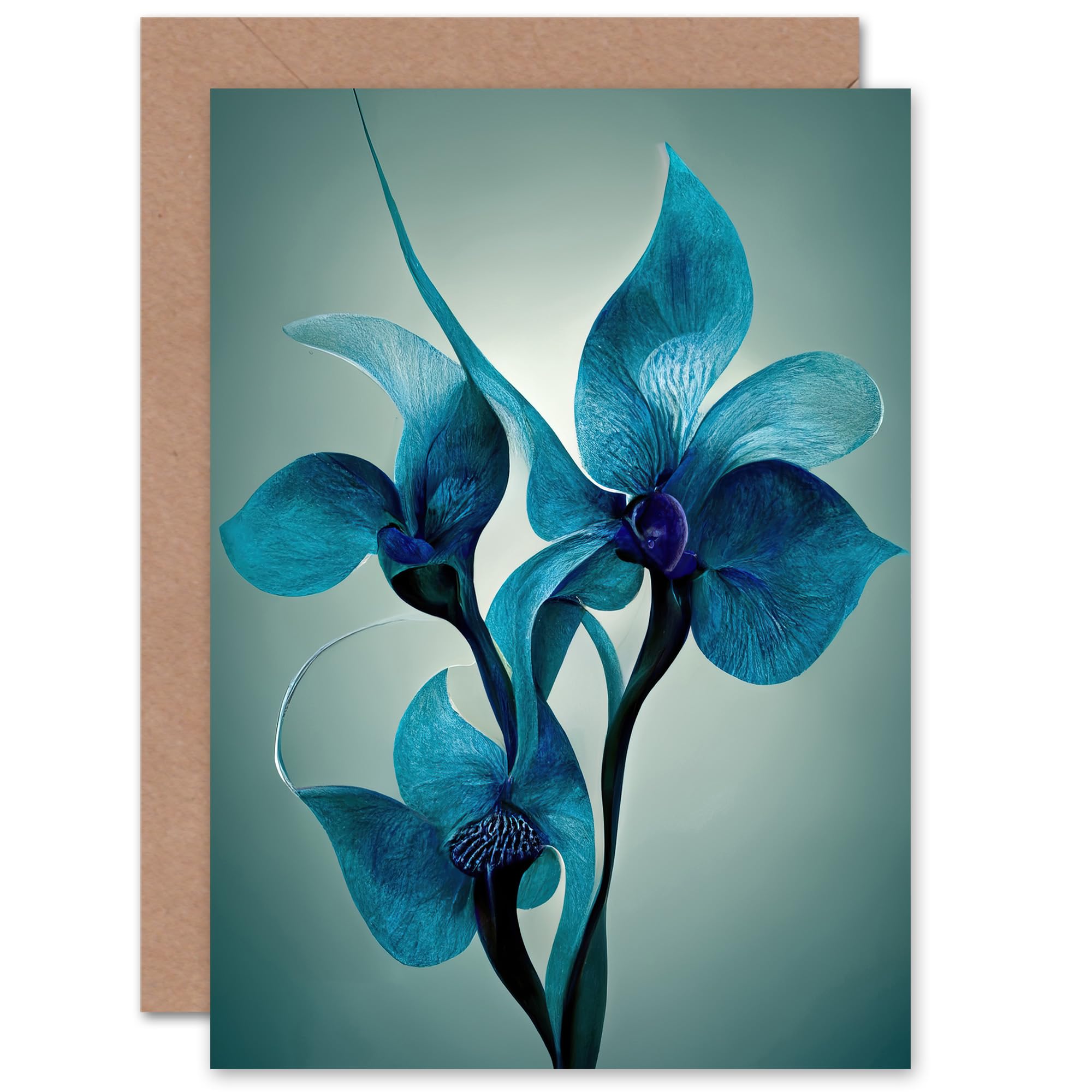 Artery8 Greeting Card - Blue Orchid Lily - Sympathy Card
