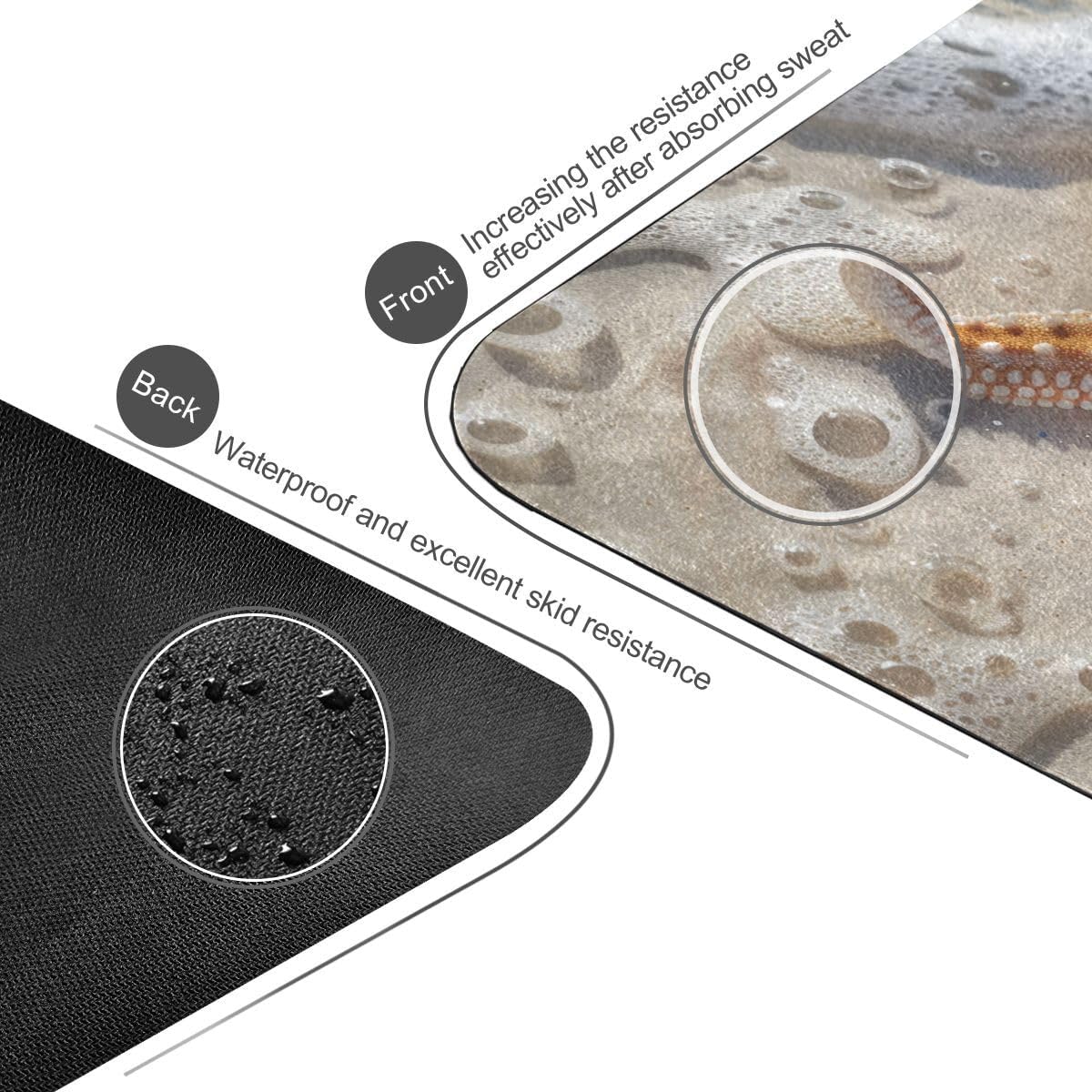 ALAZA Enjoy The Summer Starfish Yoga Mat Non Slip Fitness Exercise Mat, Workout Mat for Yoga, Pilates and Floor Exercises