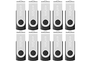 10-Pack Enfain 16GB USB 2.0 Swivel Flash Drives: Shareable Data Storage for...